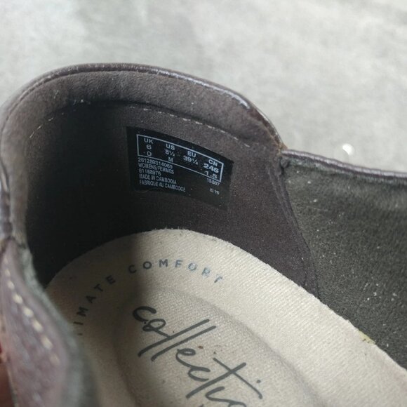 Clarks Collection Womens Size 8.5 Shoes Cheyn Madi Loafers 15807 Leather Brown - Picture 3 of 10
